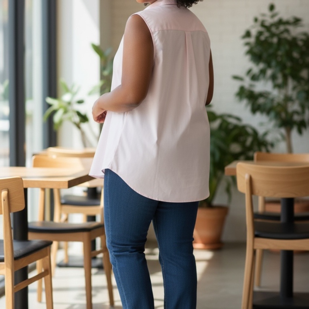 Ralph Lauren Light Pink Sleeveless Button-Down Shirt XL - Picture 4 of 17